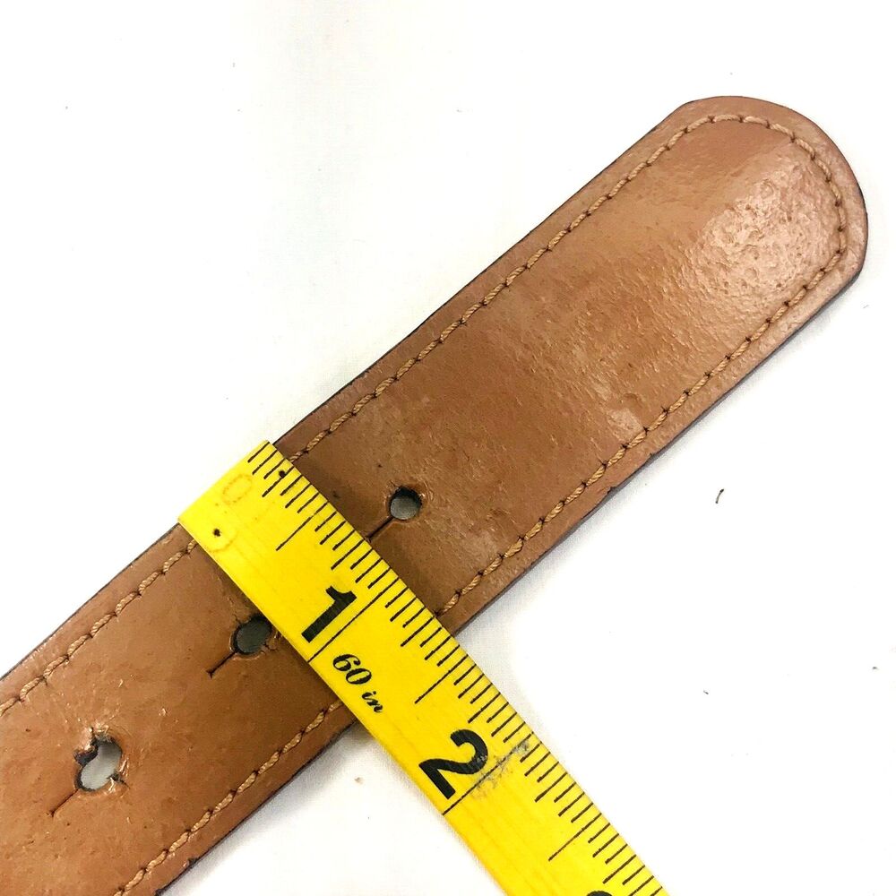 Faux Turquoise Buckle Leather Belt S M Women Concho Silver Brown Western 26-32 - Picture 5 of 14